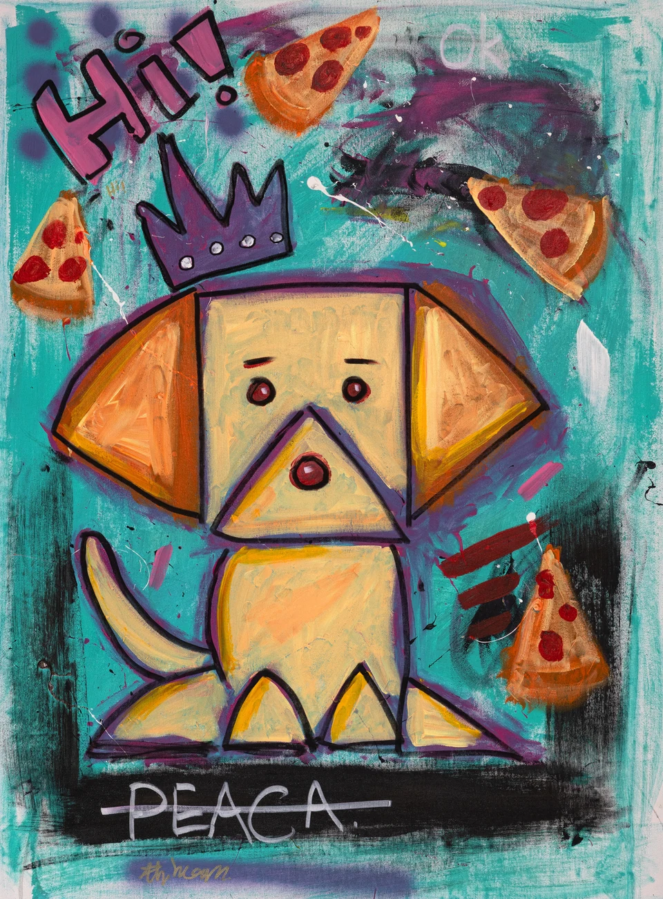 Peace and Pizza, 75 × 102 cm (W × H) — Full artwork photograph