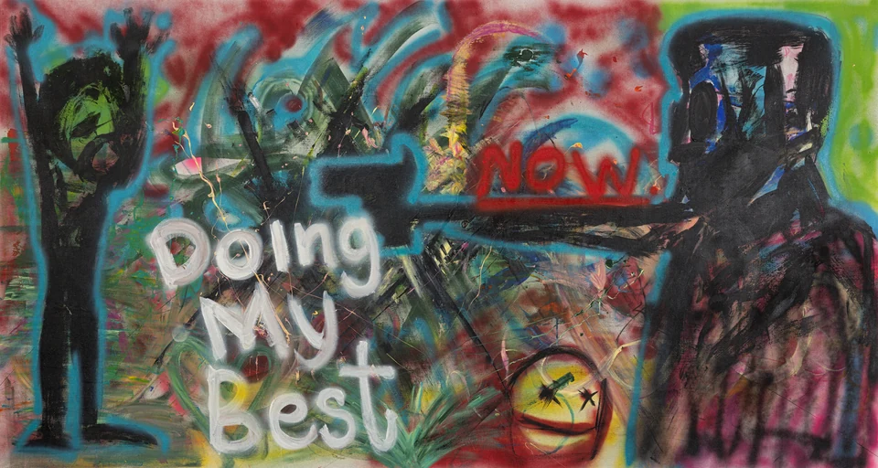 Doing My Best, 184 × 100 cm (W × H) — Full artwork photograph