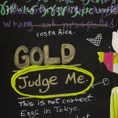 Judge Me — detail of the original artwork; printed surface differs