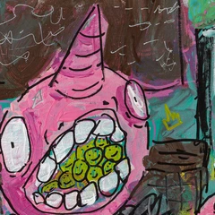 Breakfast of Champions — detail of the original artwork; printed surface differs