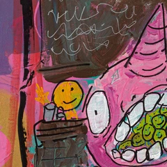 Breakfast of Champions — detail of the original artwork; printed surface differs
