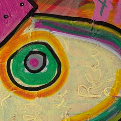 Hi Again! — detail of the original artwork; printed surface differs