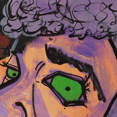 Hi! — detail of the original artwork; printed surface differs