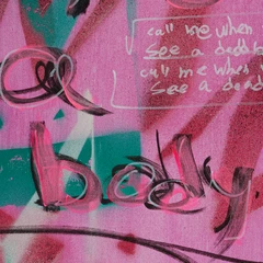 Call Me When You See a Dead Body — detail of the original artwork; printed surface differs