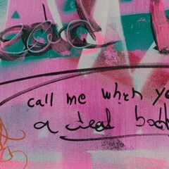 Call Me When You See a Dead Body — detail of the original artwork; printed surface differs