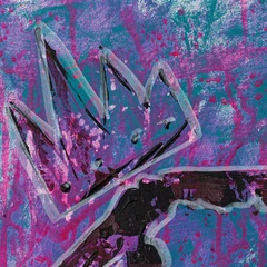 Purple Yoshi — detail of the original artwork; printed surface differs