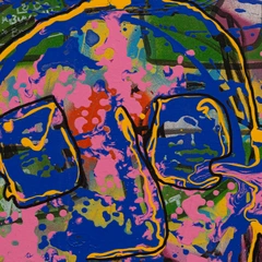Let’s Rock — detail of the original artwork; printed surface differs