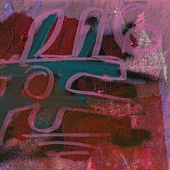 Blue Yoshi — detail of the original artwork; printed surface differs