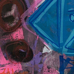 Blue Yoshi — detail of the original artwork; printed surface differs