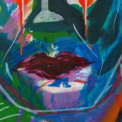 Keeping a Straight Face — detail of the original artwork; printed surface differs