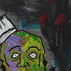 Crooked Crown — detail of the original artwork; printed surface differs
