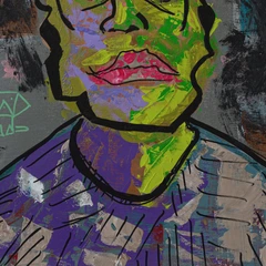 Crooked Crown — detail of the original artwork; printed surface differs