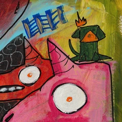 Family Issues — detail of the original artwork; printed surface differs