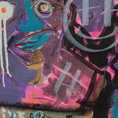 Happy, Healthy, Alive — detail of the original artwork; printed surface differs