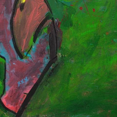 Polly Needs a Light — detail of the original artwork; printed surface differs