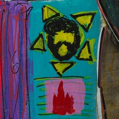 21 — detail of the original artwork; printed surface differs