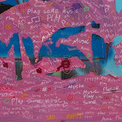 Play Some Music — detail of the original artwork; printed surface differs