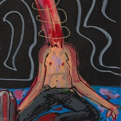 Together Alone — detail of the original artwork; printed surface differs