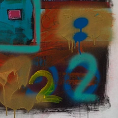 I am ok — detail of the original artwork; printed surface differs