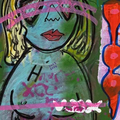 Seeing Eye to Eye — detail of the original artwork; printed surface differs