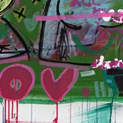 Seeing Eye to Eye — detail of the original artwork; printed surface differs