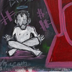 Stay Close — detail of the original artwork; printed surface differs
