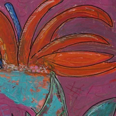 Bird of Paradise — detail of the original artwork; printed surface differs