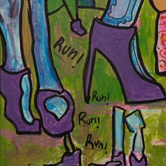 Run — detail of the original artwork; printed surface differs