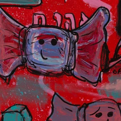 Sweet Tooth — detail of the original artwork; printed surface differs