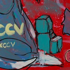 Sweet Tooth — detail of the original artwork; printed surface differs