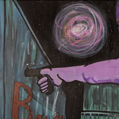 Kill your fears — detail of the original artwork; printed surface differs
