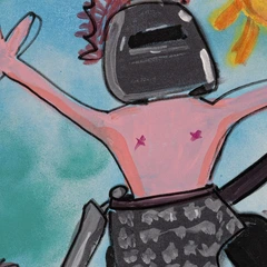 Party’s Over — detail of the original artwork; printed surface differs