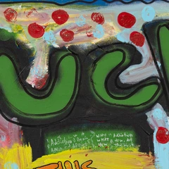Fuck this, I Love You — detail of the original artwork; printed surface differs