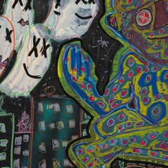 Social — detail of the original artwork; printed surface differs