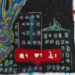 Social — detail of the original artwork; printed surface differs
