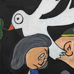 The Last Party — detail of the original artwork; printed surface differs
