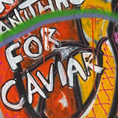 Will Do Anything for Caviar — detail of the original artwork; printed surface differs