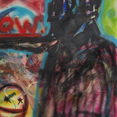 Doing My Best — detail of the original artwork; printed surface differs