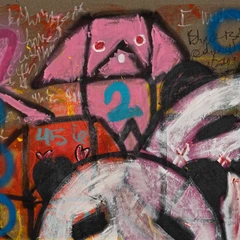 All Eyes on Me — detail of the original artwork; printed surface differs