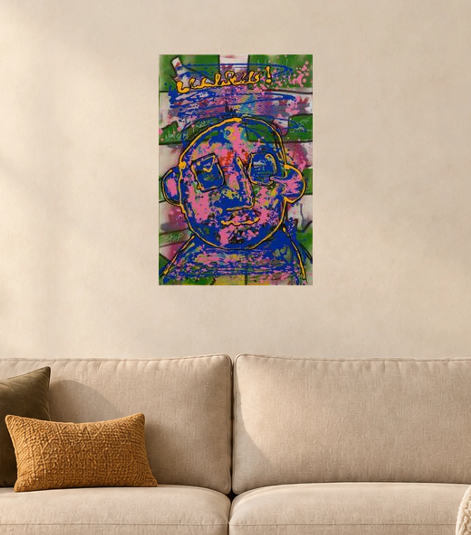 Let’s Rock — illustrative room visualization, approximate scale, unframed print