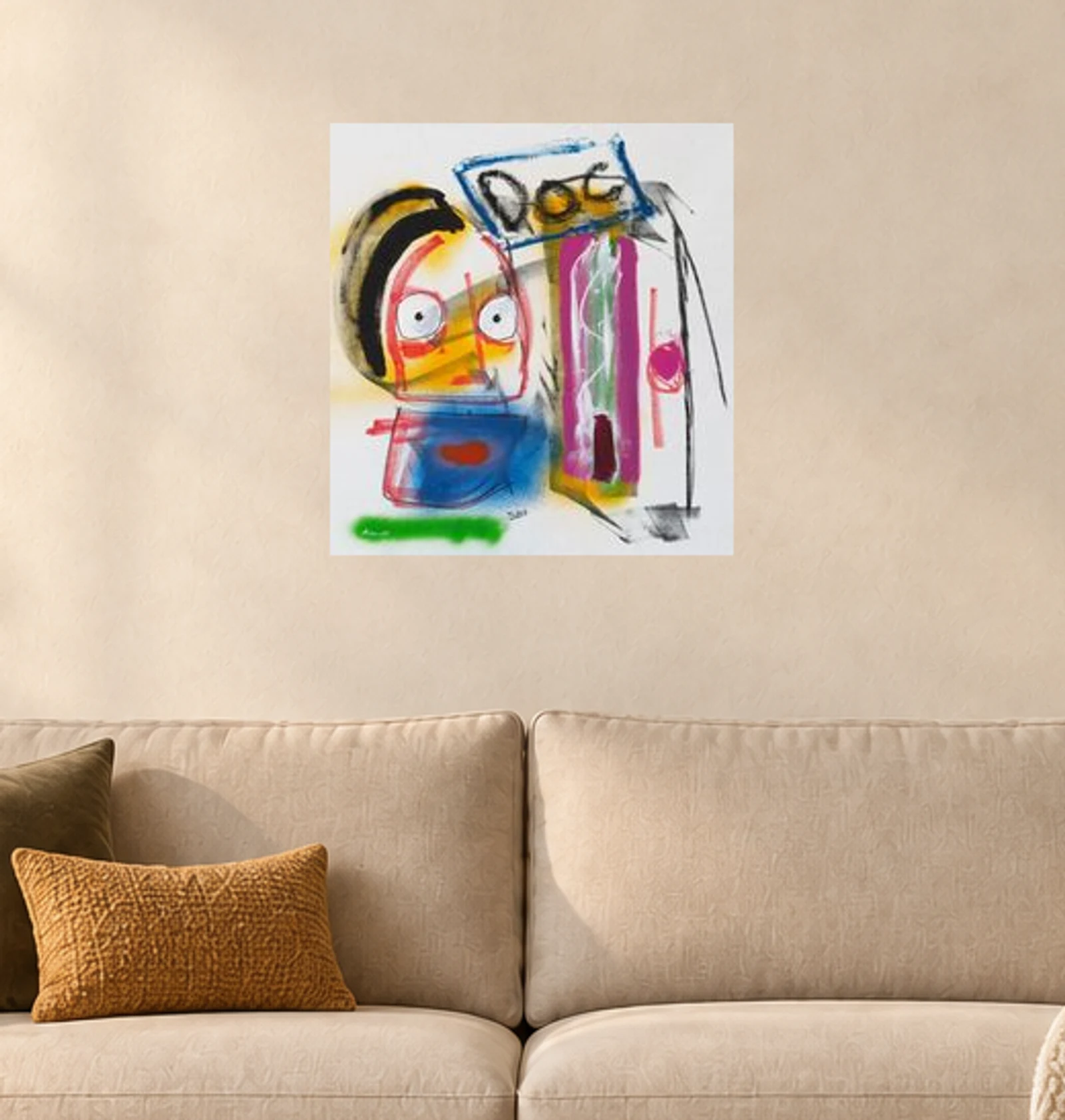 The Doc — illustrative room visualization, approximate scale, unframed print