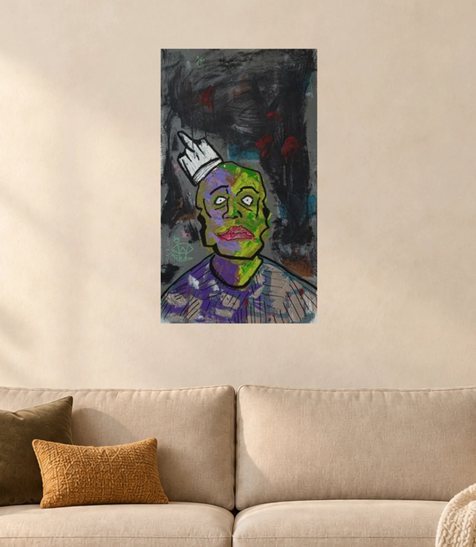 Crooked Crown — illustrative room visualization, approximate scale, unframed print