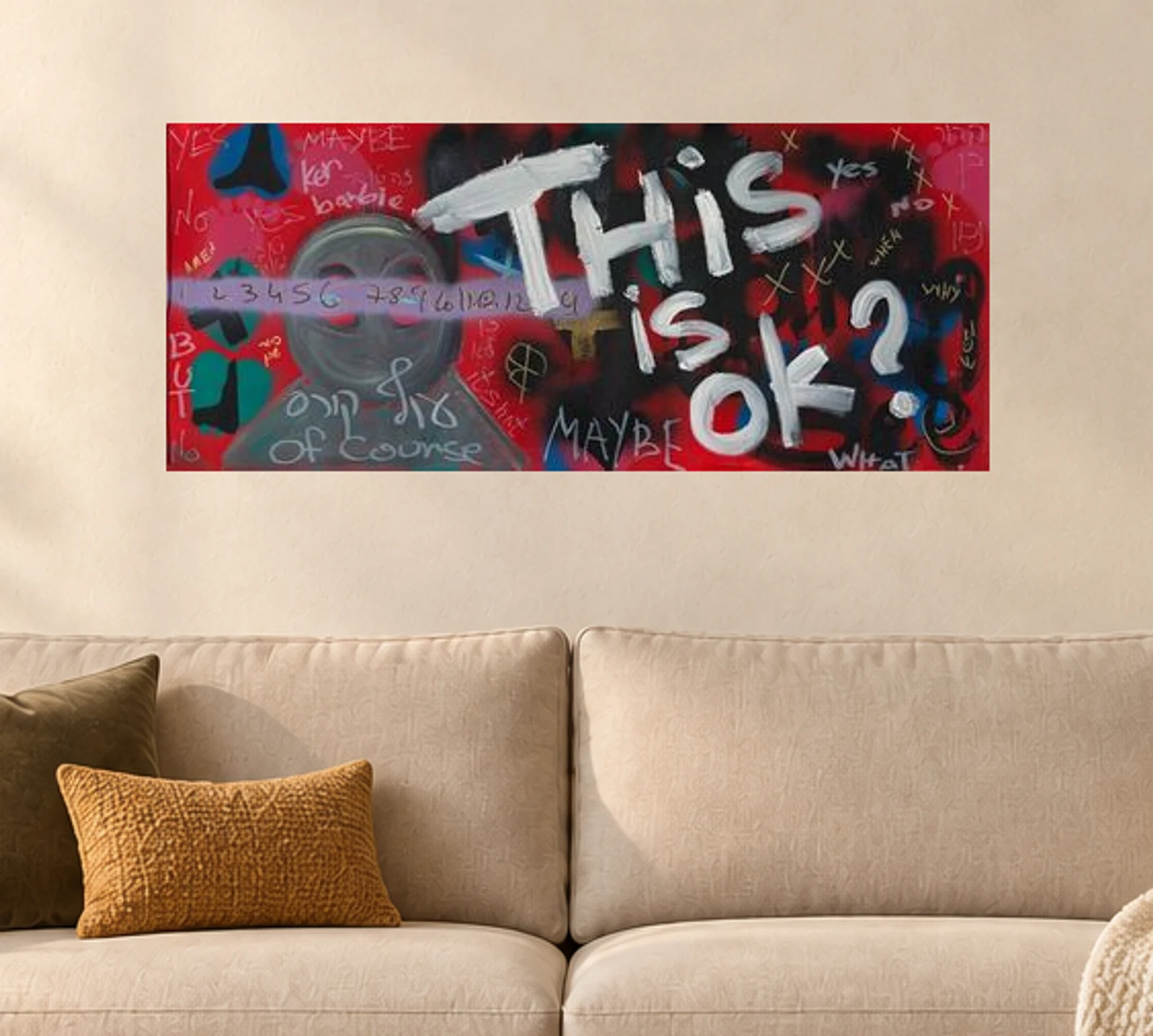This Is OK? — illustrative room visualization, approximate scale, unframed print