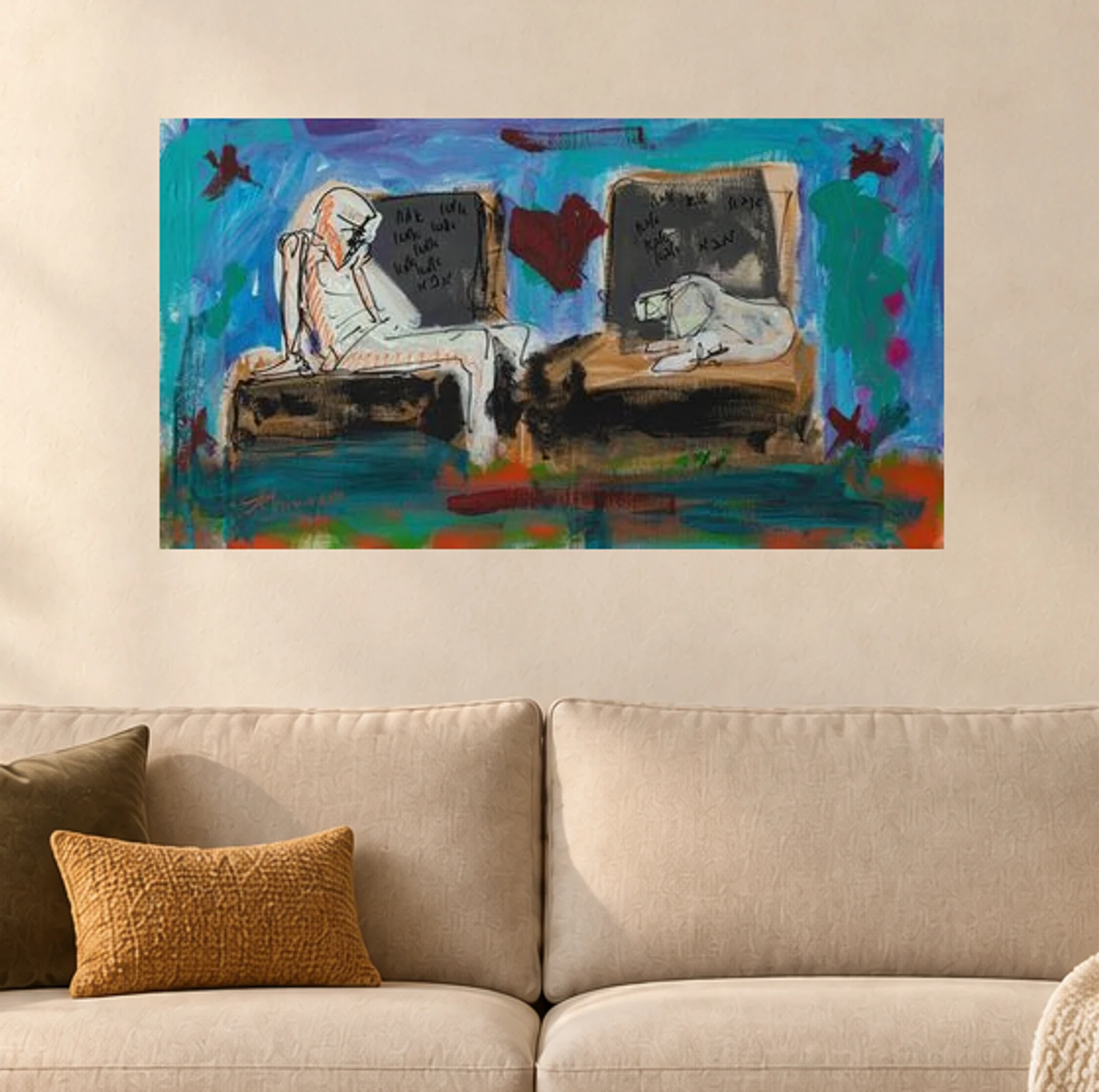 Normal Family — illustrative room visualization, approximate scale, unframed print