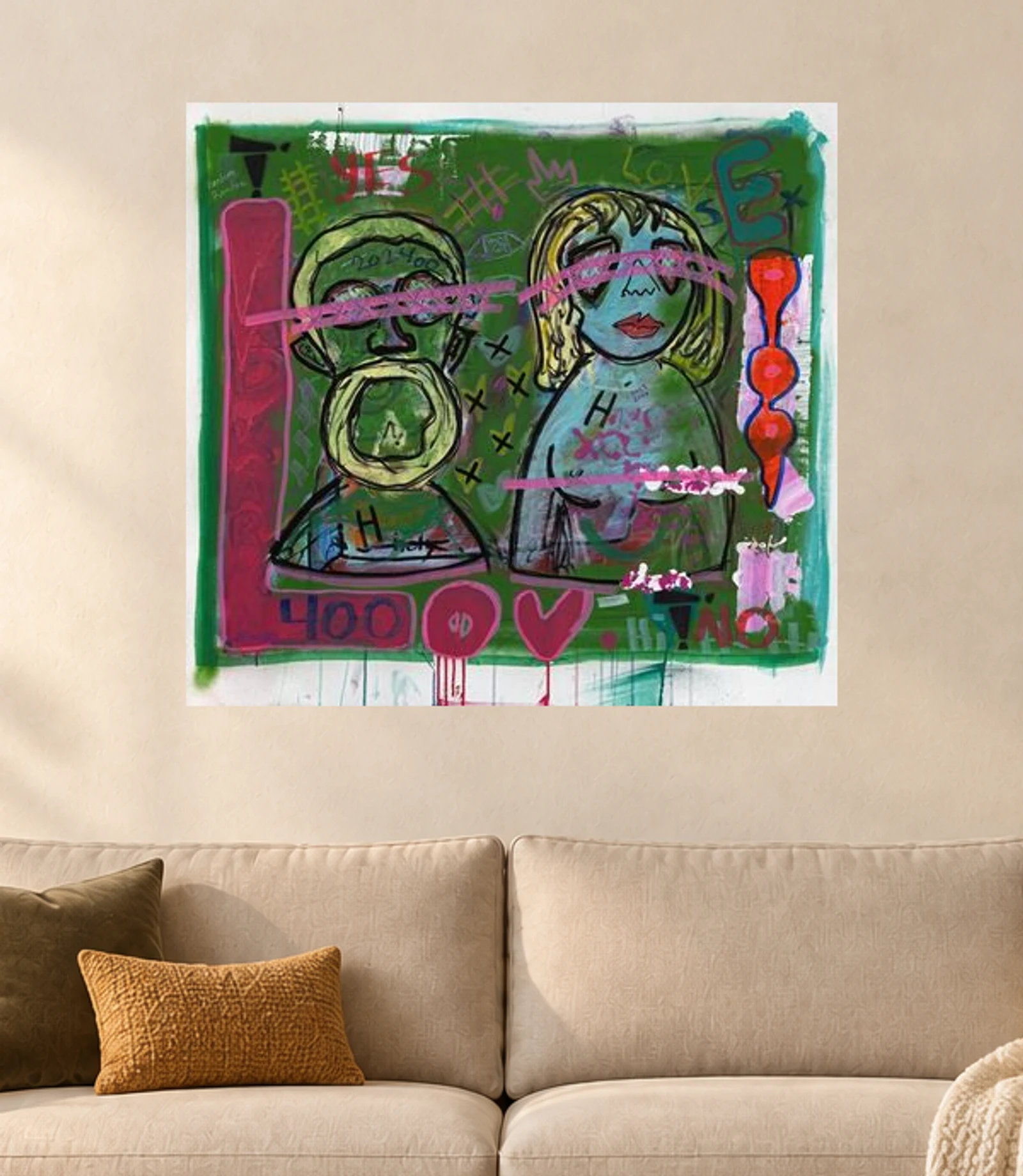 Seeing Eye to Eye — illustrative room visualization, approximate scale, unframed print