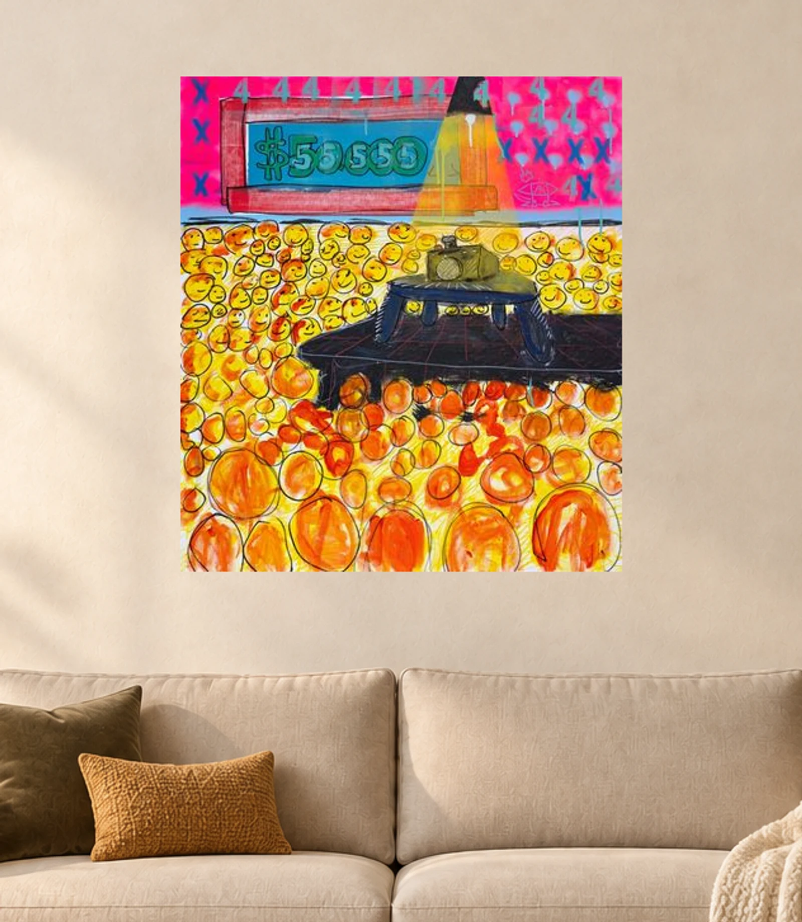 Centre Stage — illustrative room visualization, approximate scale, unframed print