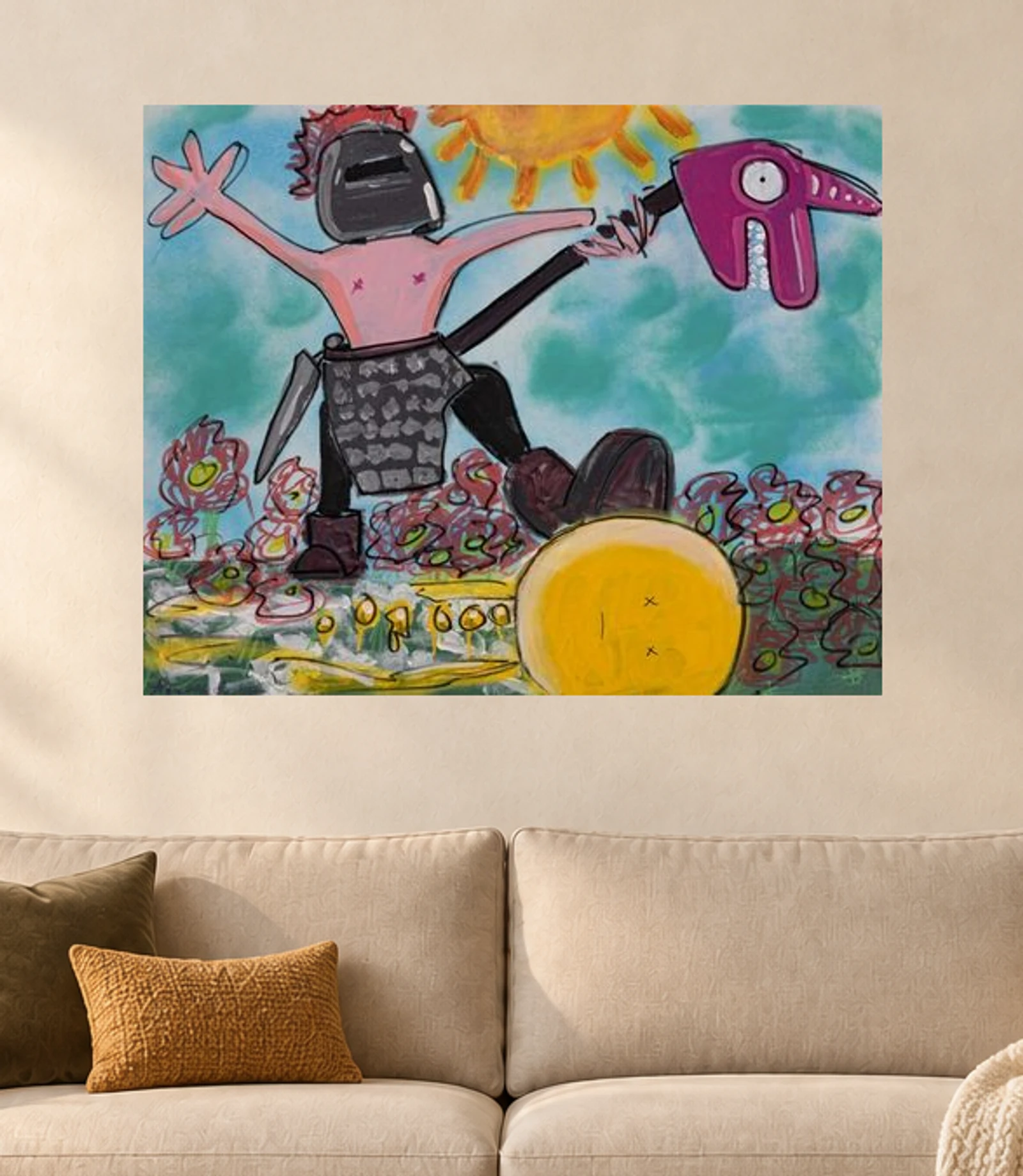 Party’s Over — illustrative room visualization, approximate scale, unframed print