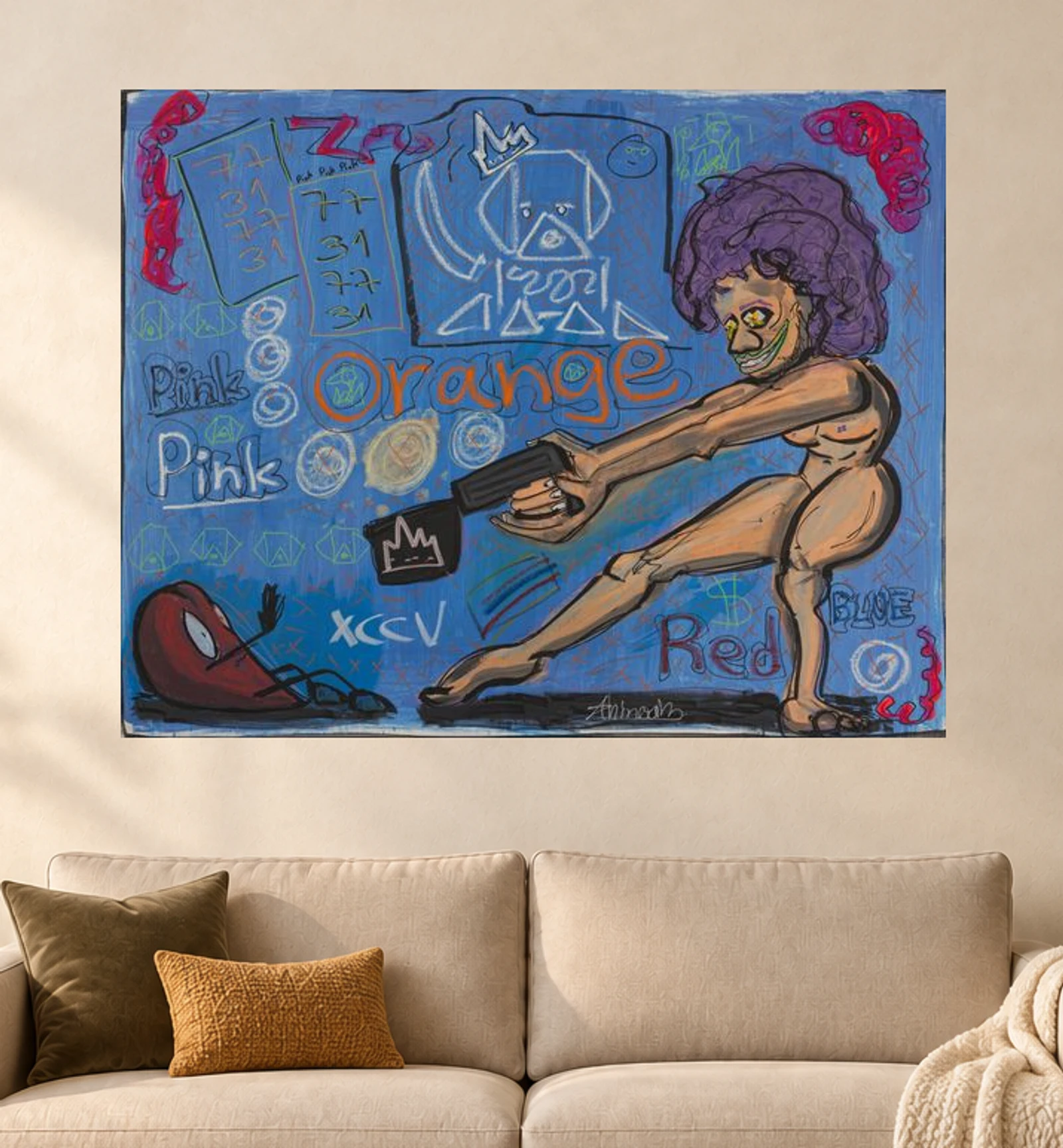 Can't won't shouldn't  — illustrative room visualization, approximate scale, original artwork