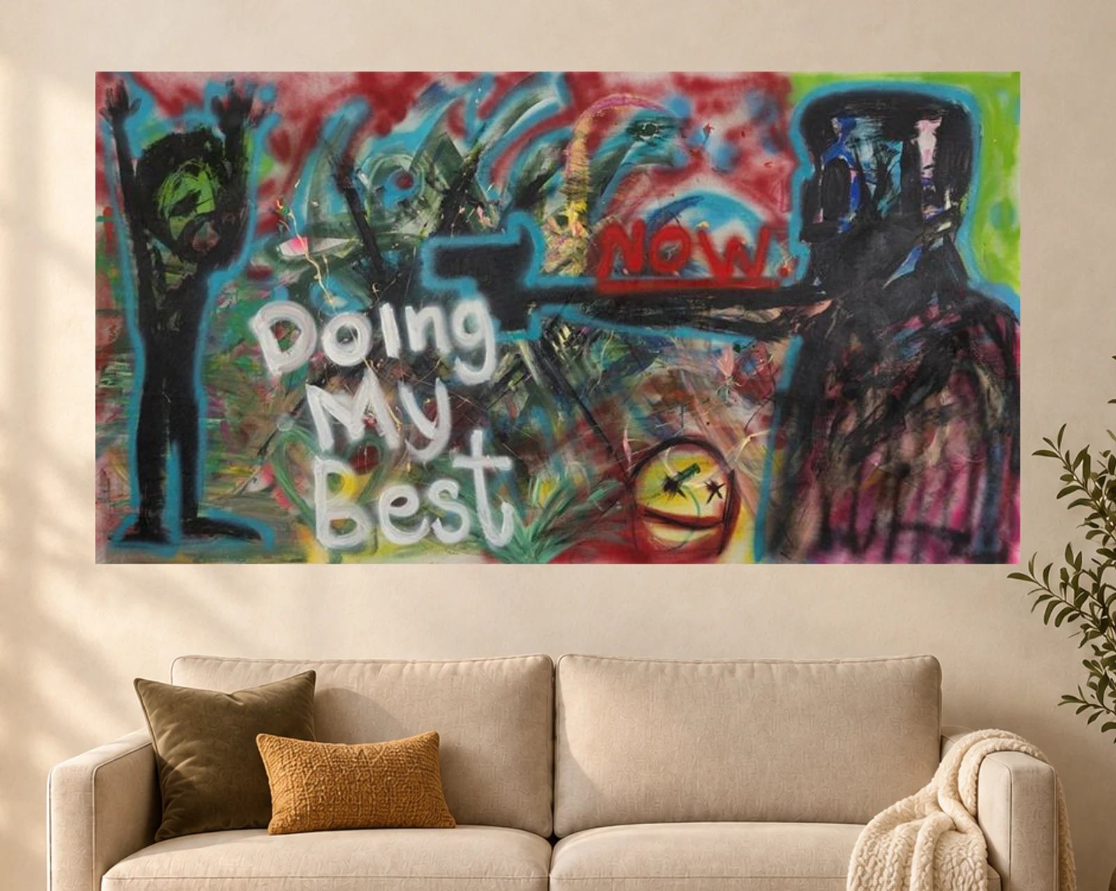 Doing My Best — illustrative room visualization, approximate scale, unframed print