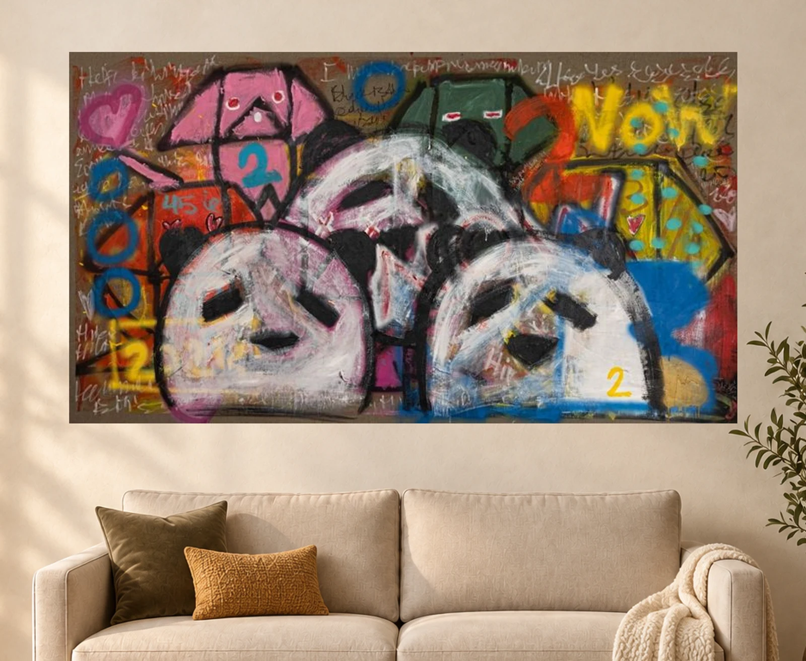 All Eyes on Me — illustrative room visualization, approximate scale, unframed print